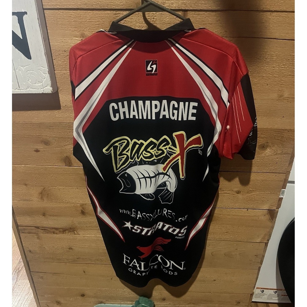 Bass X Champagne Pro Fishing Jersey Shirt - Bass Fishing Memorabilia